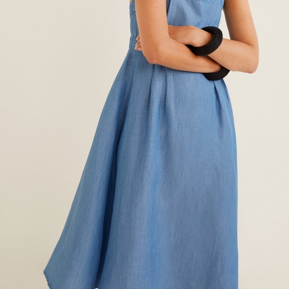 Mango midi blue linen straps Elegant summe… - Picture 4 of 11